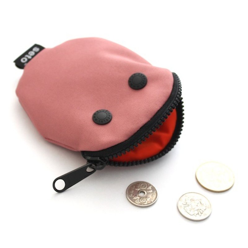 Creature card case　coin case　Bean　smoky pink - 零錢包/小錢包 - 聚酯纖維 粉紅色