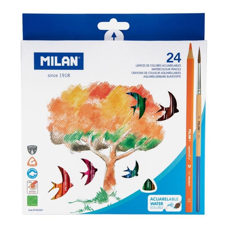 MILAN水溶性色鉛筆24色 - 其他書寫用具 - 木頭 多色