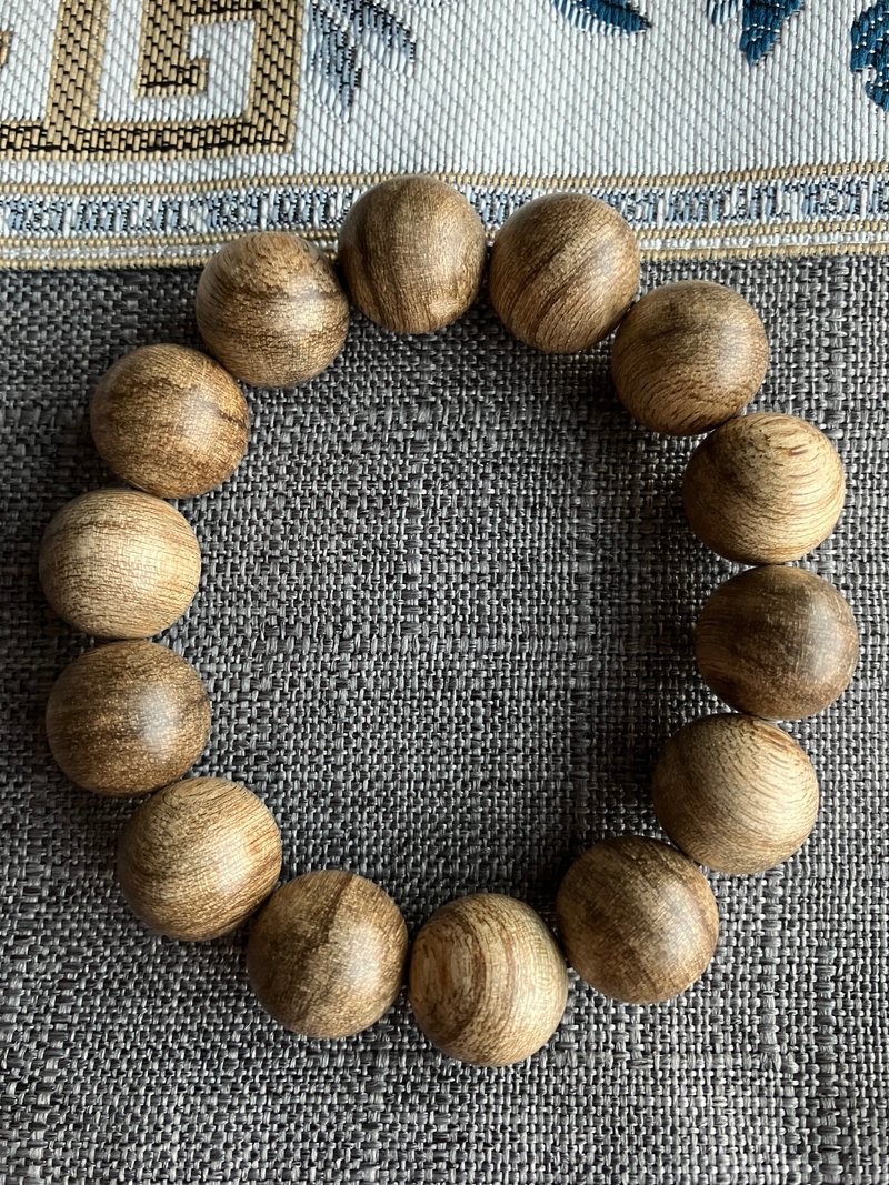 [Extremely Heavy Oil Model] Wild Dala Dried Agarwood Single Circle Bracelet 16mm (20-21g) - สร้อยข้อมือ - ไม้ 