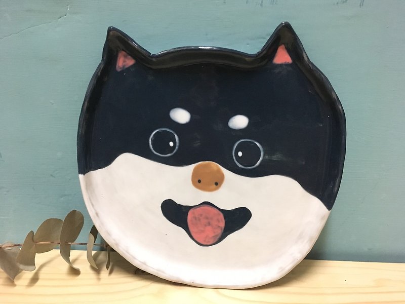 Xiao Chai handmade pottery plate - Small Plates & Saucers - Pottery Black