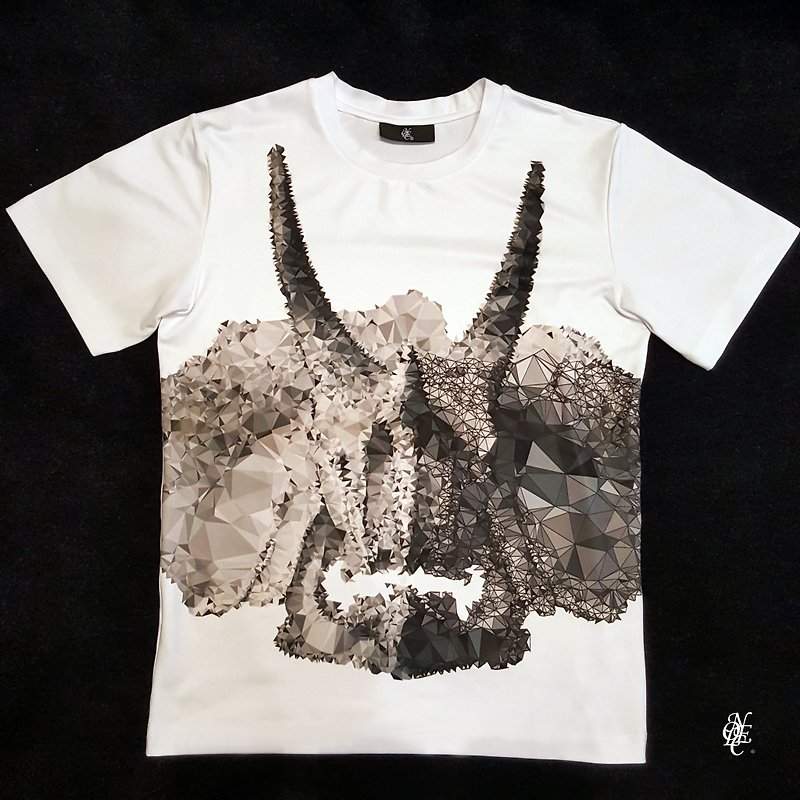 Triceratops design T-shirt - เสื้อยืดผู้ชาย - เส้นใยสังเคราะห์ ขาว