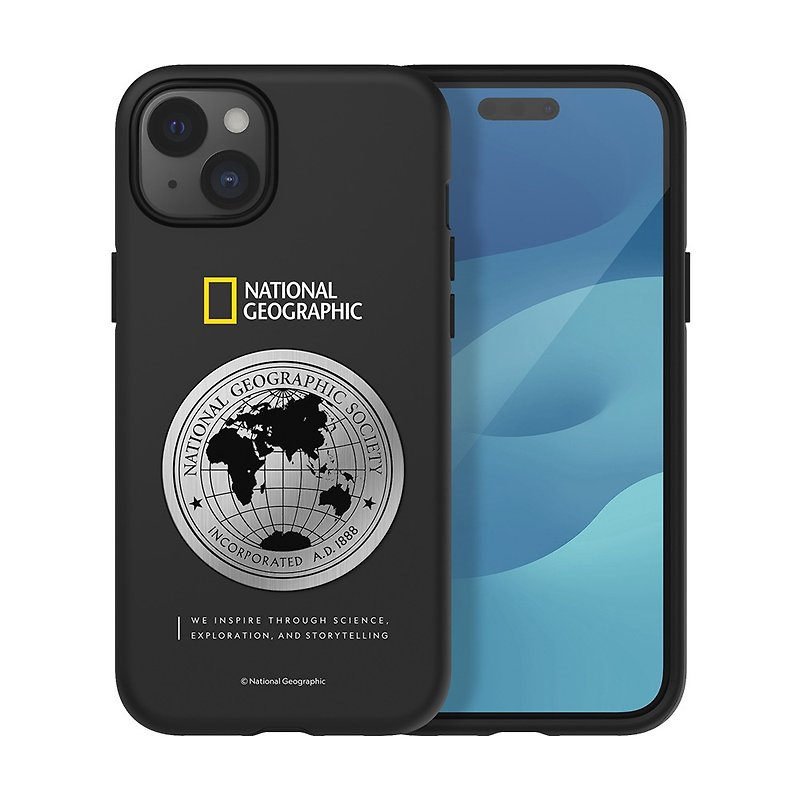 國家地理 / Metal Deco 地球徽章 保護殼 iPhone手機殼 - 手機殼/手機套 - 矽膠 黑色