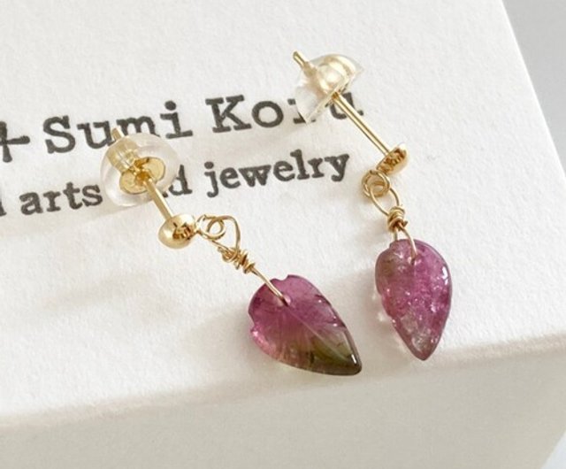 K18 Water Melon Tourmaline Studs◇k18ゴールド・ウォーターメロン