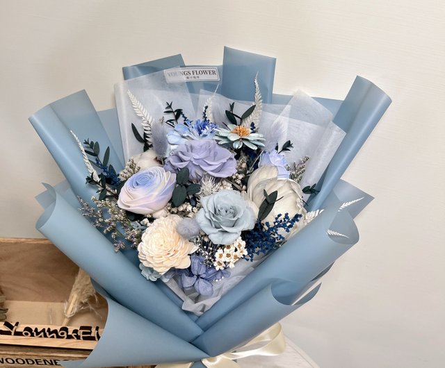 Morandi fairy blue green bouquet - Shop mysteriousforest Dried Flowers &  Bouquets - Pinkoi