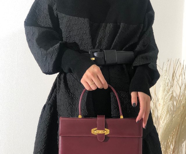 CELINE トリオンフ スクエア トップハンドル ヴィンテージ ハンドバッグ レザー