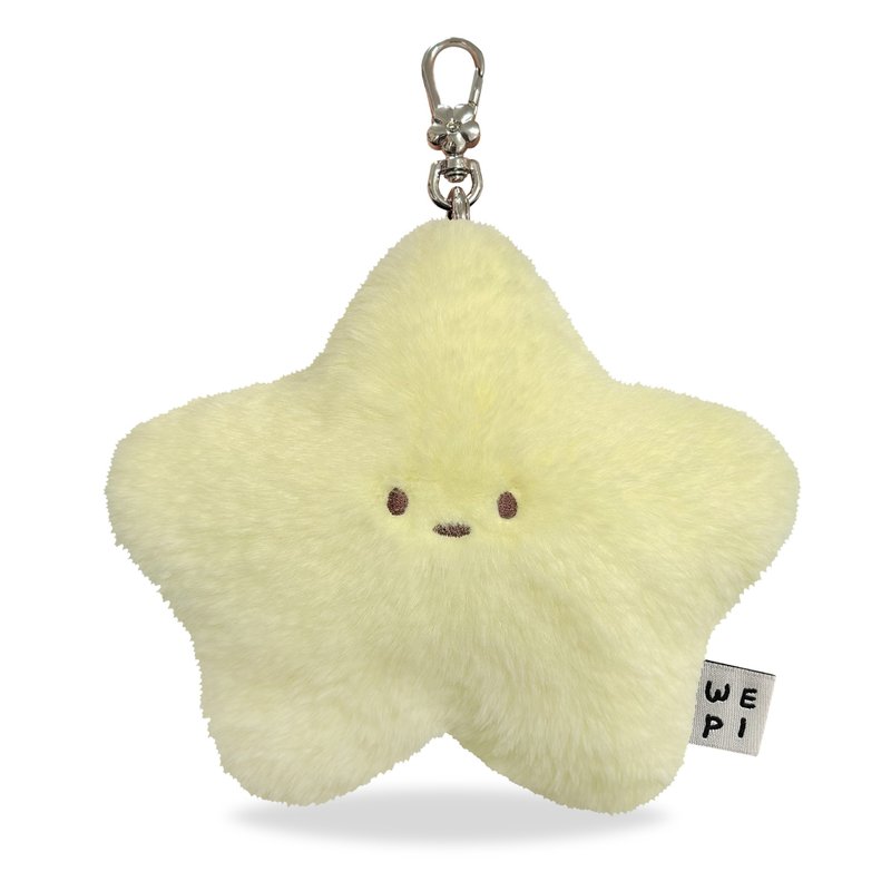 大星卡夾鑰匙圈/交通卡皮夾手工串飾 - 鎖匙扣/鎖匙包 - 其他材質 黃色