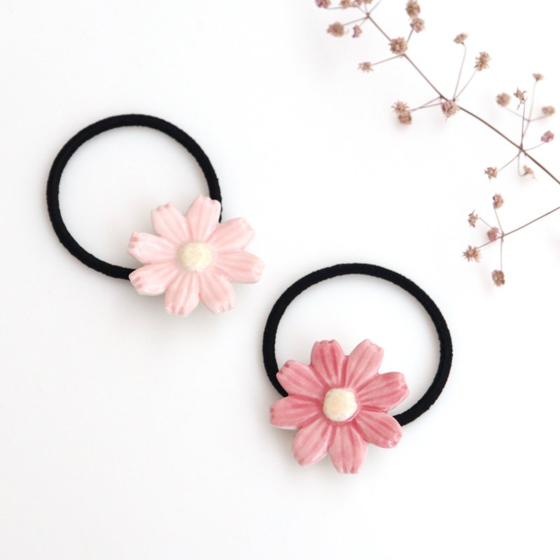 Cosmos hair tie - 髮圈/髮夾 - 瓷 粉紅色