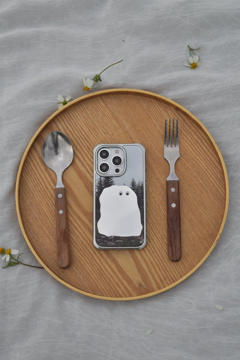 【Mirror Pro】เจอร์รี่ผู้รักป่าไม iPhone หญ้าแม่เหล็กเคสป้องกันการตกแบบรวมทุกอย่าง - เคส/ซองมือถือ - อะคริลิค สีเงิน