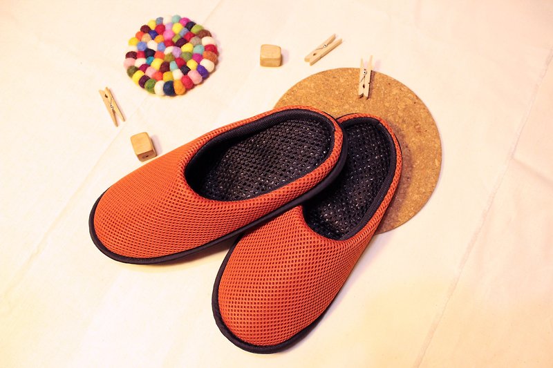 AC RABBIT 機能室內氣墊拖鞋-全包式-橘色 舒適 減壓 原創 - 室內拖鞋 - 聚酯纖維 橘色