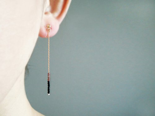 KAI BLACK ペンダント ガーネット ブラックスピネル ダイヤピアス