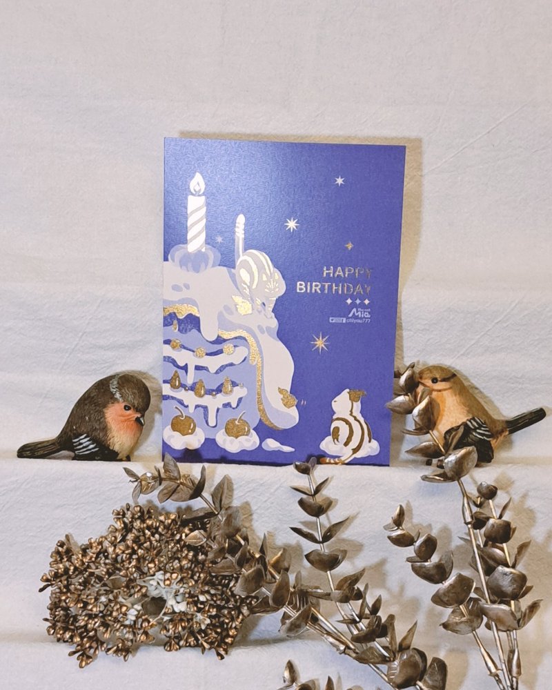 【生日卡】奶油雪系列_紫 - 卡片/明信片 - 紙 