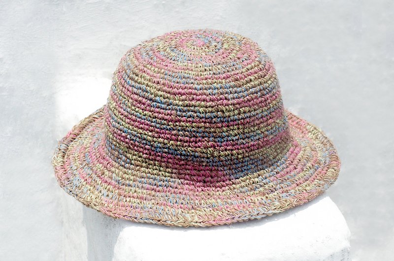 熱帯林の勾配カラフルなストライプ - バレンタインデーの贈り物の誕生日には、/ニットキャップ/帽子/バイザー/帽子/ストローハット手織りコットンキャップの限定版を発表します - 帽子 - コットン・麻 多色