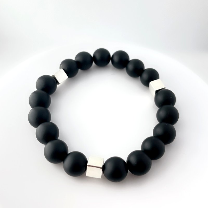 Alchemical Agate and Silver Bracelet in 925 Sterling Silver - Designed in Italy - 手鍊/手環 - 純銀 銀色