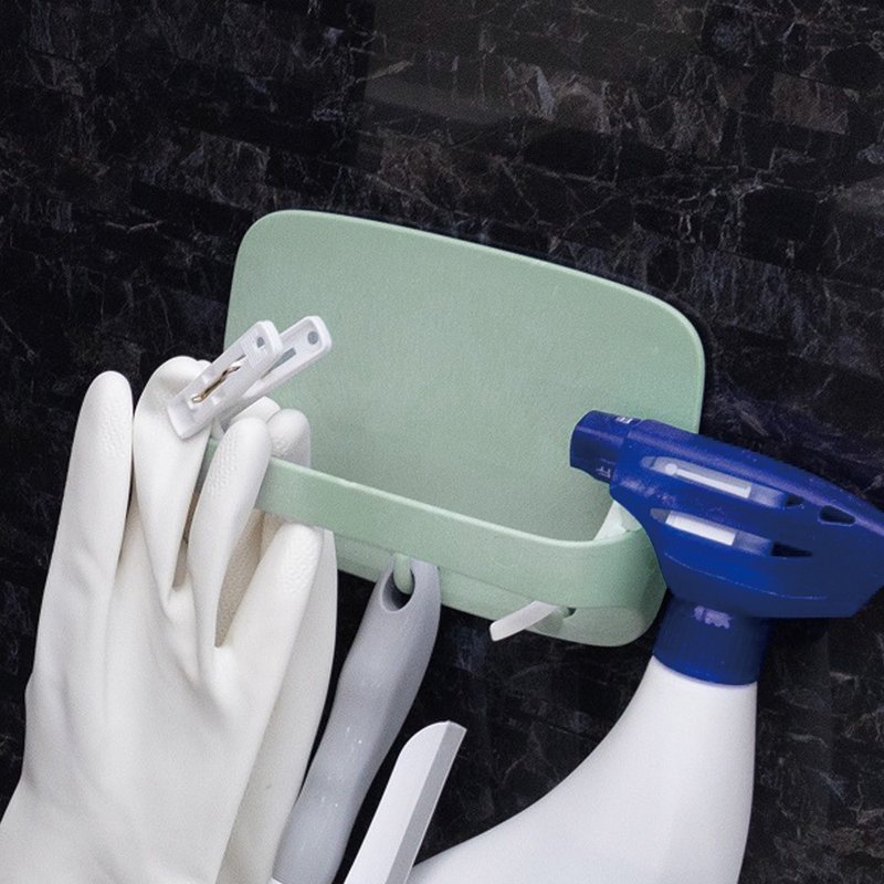 Japan Seeders Japan-made cat-shaped multifunctional magnetic suction hook rack- Teal - กล่องเก็บของ - เรซิน สีเขียว