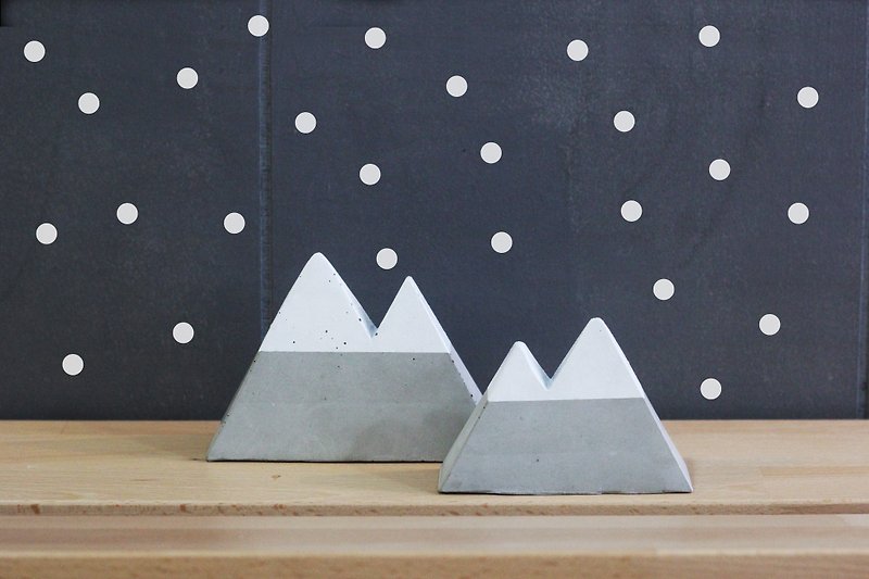Snow Cement Mountain | Hill Ornament Jewelry Rack Message Board Business Card Rack Diffuser Stone - ของวางตกแต่ง - ปูน สีเทา