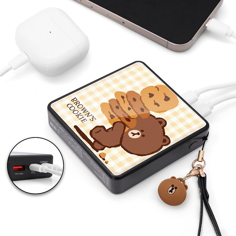 GARMMA LINE FRIENDS digital display PD fast charging power bank - Chargers & Cables - Other Metals Black