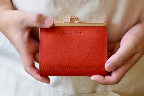 お札入れ がま口 財布 コンパクト 革財布 レザー イタリアン