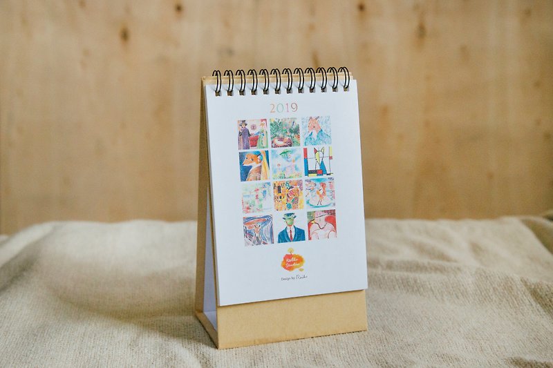 Little fox famous painting series │2019 straight desk calendar - Calendars - Paper Multicolor