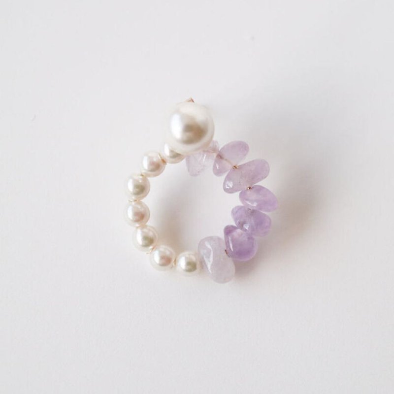 sally earring purple - Earrings & Clip-ons - Stone Purple