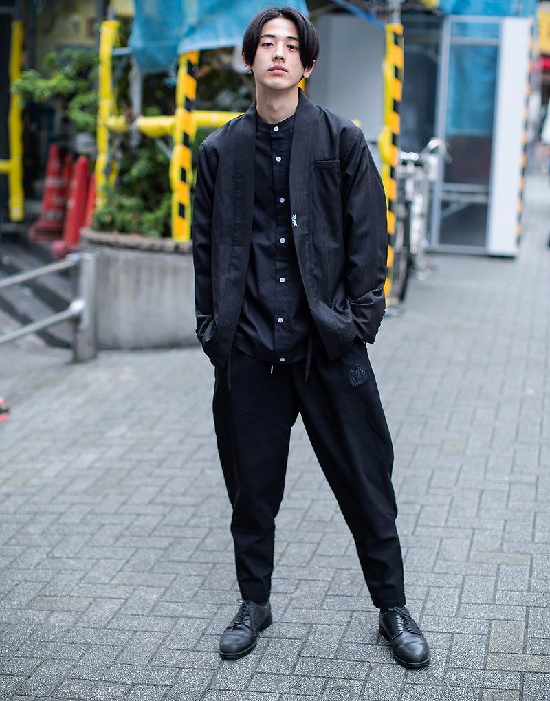 Japanese work pants, ninja pants, hakama Japanese - กางเกงขายาว - เส้นใยสังเคราะห์ สีดำ