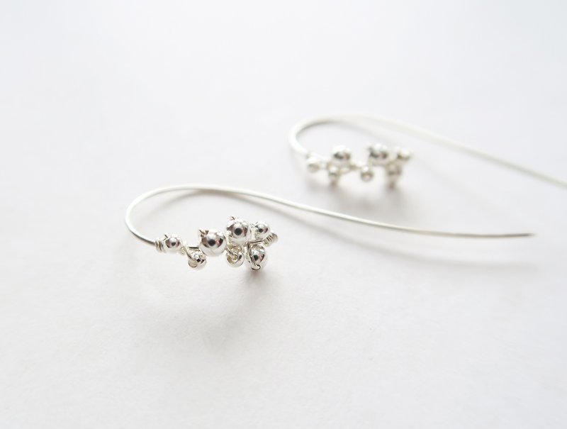 A pair of forest 925 sterling silver rain grass fern earrings or Clip-On - ต่างหู - เงินแท้ ขาว