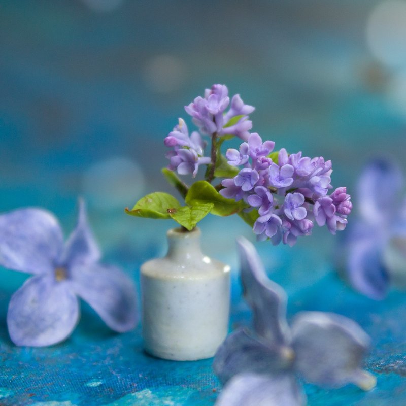 TUTORIAL Miniature lilac branch with air dry clay | PDF + video - 手工藝教學/工具書 - 其他材質 