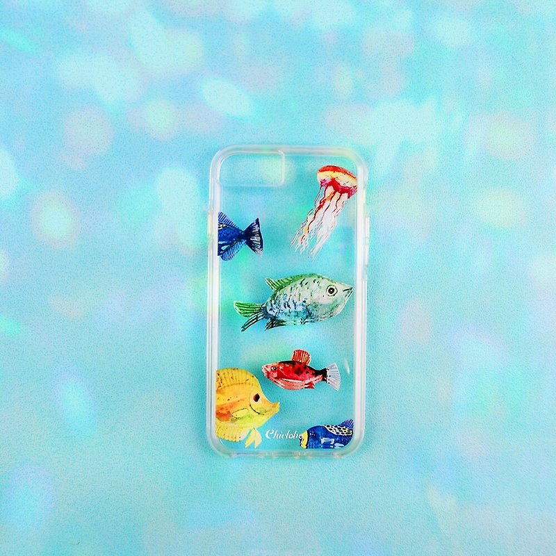 透明落下防止スマホケース【深海魚】 - スマホケース - プラスチック 多色