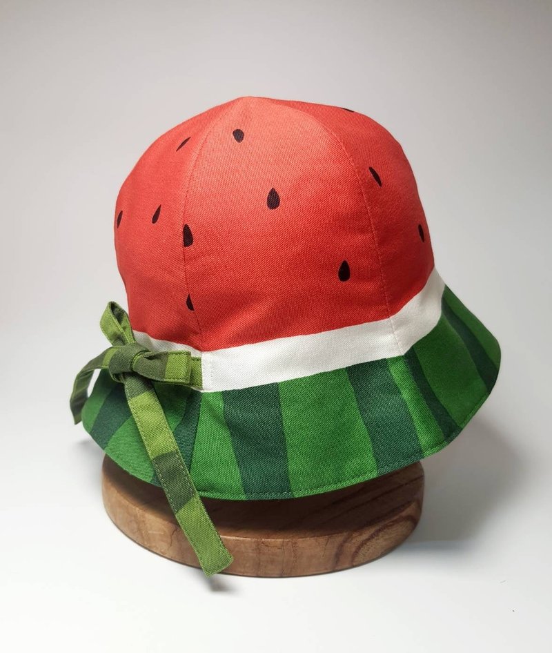 Watermelon hat - หมวก - ผ้าฝ้าย/ผ้าลินิน สีแดง