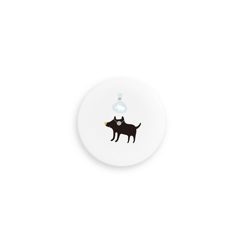 Dog and fish (5.8cm) - Magnets - Other Metals Black