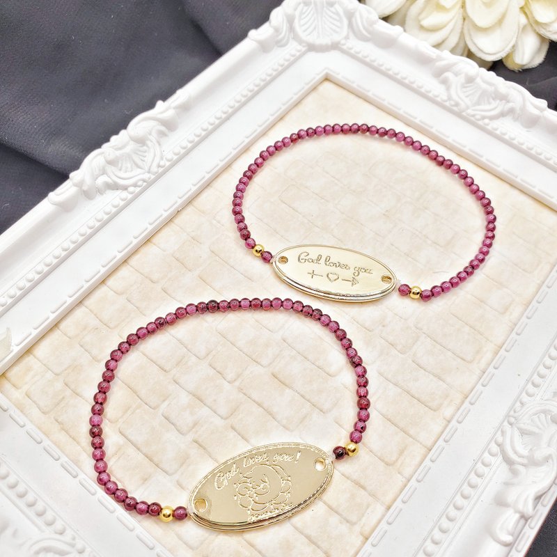 Gift Named Love Series Purple Stone Garnet Crystal Bracelet - สร้อยข้อมือ - คริสตัล หลากหลายสี