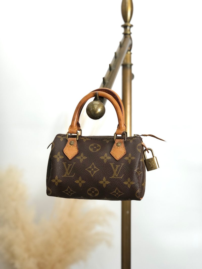 [Direct from Japan, branded used bag] LOUIS VUITTON Speedy Monogram handbag Brown mini Boston M41534 wn5ybk - กระเป๋าถือ - วัสดุกันนำ้ สีนำ้ตาล