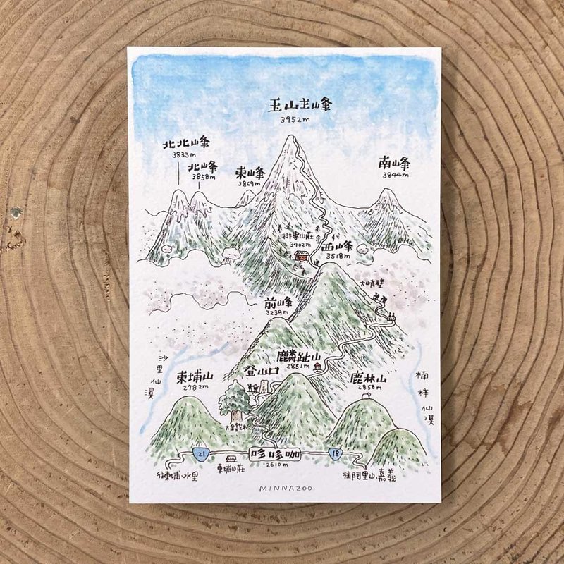 Map-Reading Postcard - Yushan - Cards & Postcards - Paper 