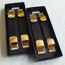 Suspender Armband Set 30mm Width X Type Solid Mambo Black Men Made
