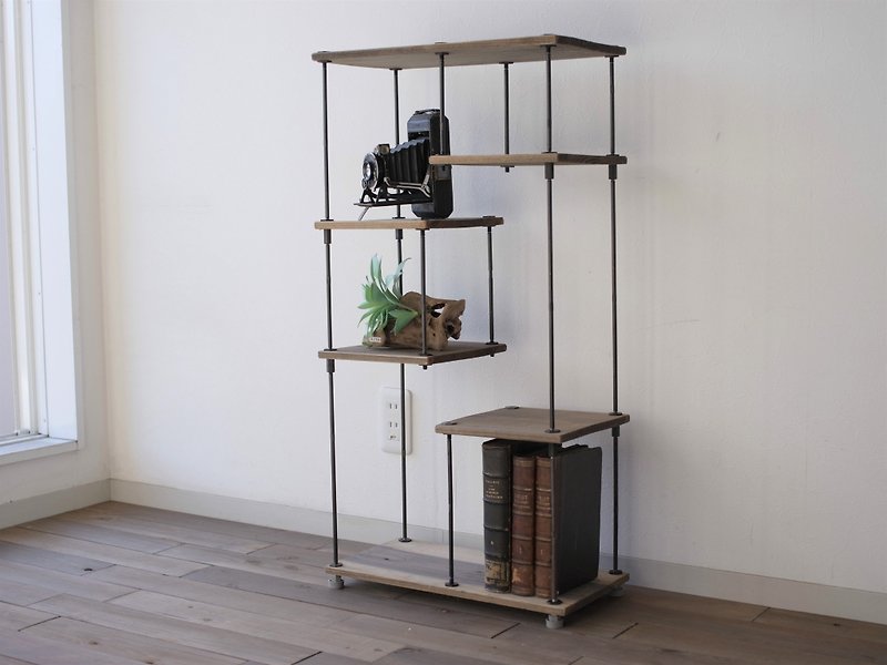 wood iron shelf 880*450*225 Grayish Color - Other Furniture - Wood Khaki