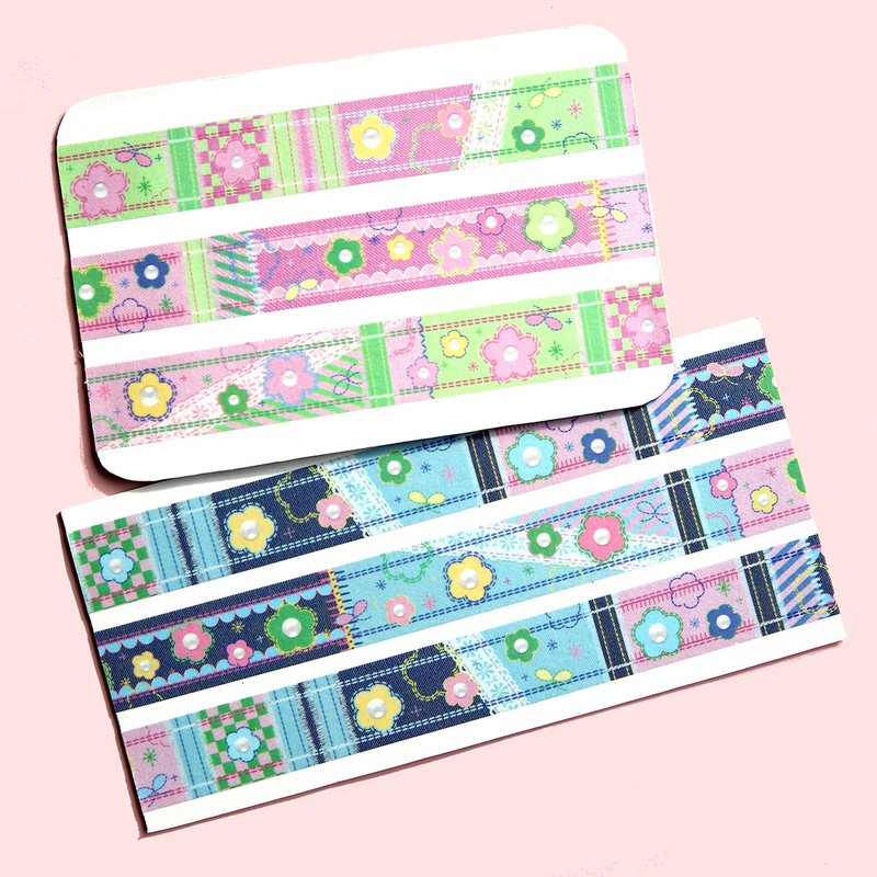 denim patchwork washi tape - มาสกิ้งเทป - กระดาษ สีน้ำเงิน