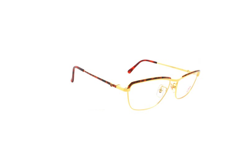 Alain Delon AD9232 COL-37 80s Vintage Eyeglasses - Glasses & Frames - Other Metals Gold