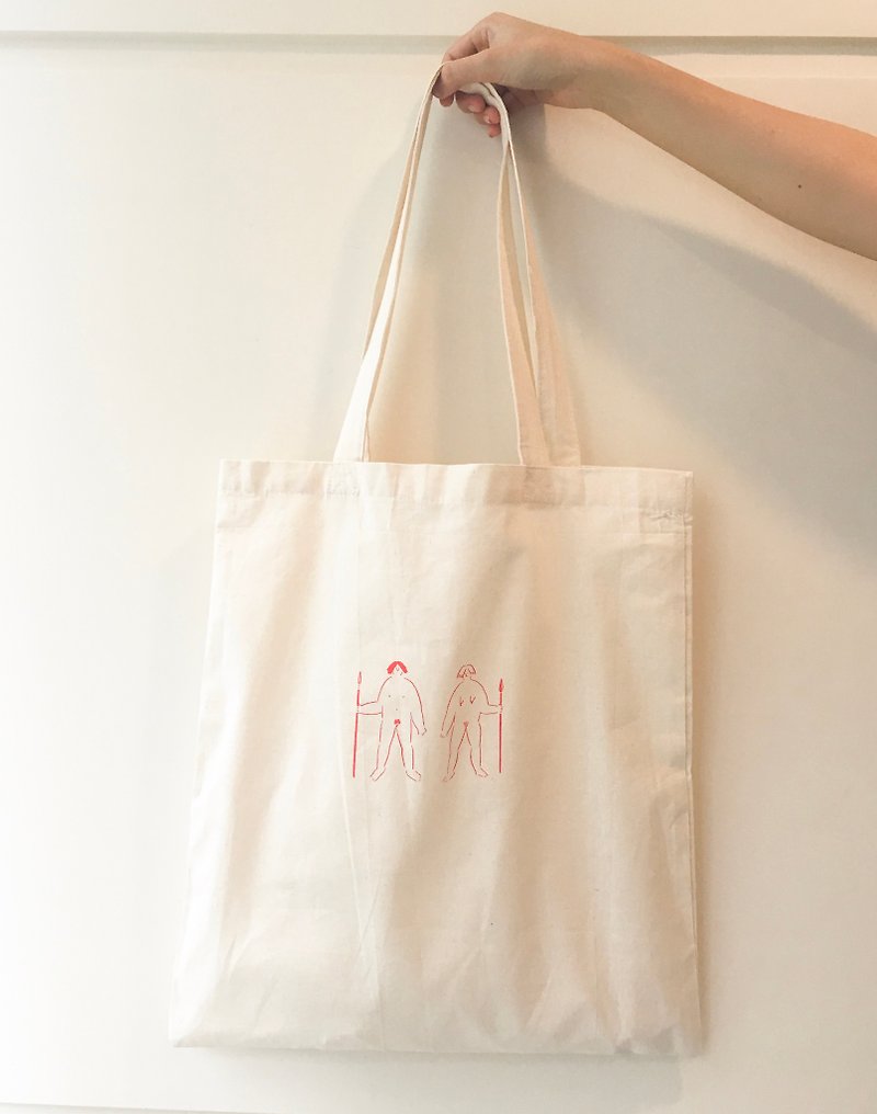 Canvas bag | human beast - Messenger Bags & Sling Bags - Cotton & Hemp White
