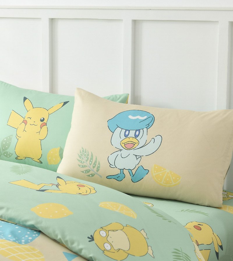 Pokemon 純棉印花被袋套裝 (PM016) - 寢具/床單/被鋪 - 棉．麻 綠色