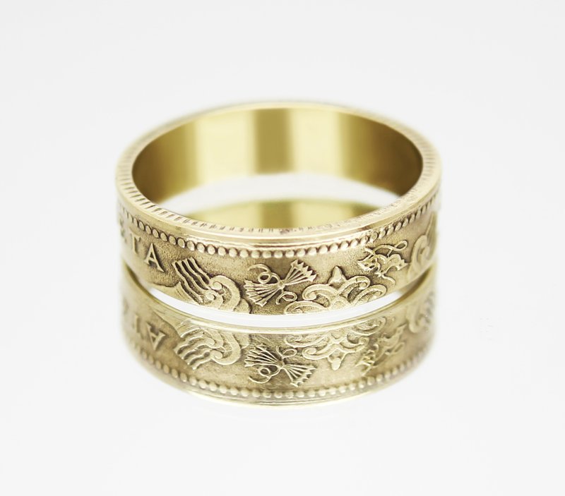 Spain Coin Ring 1 peseta 1966 coin rings for men coin rings for women - 戒指 - 其他金屬 