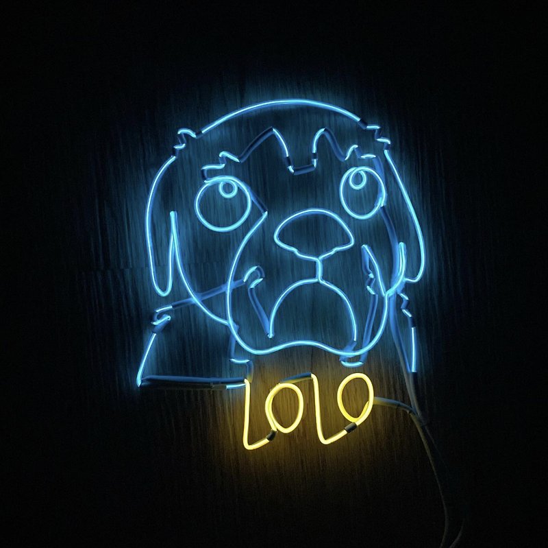 neonlite 客製霓虹文字圖案燈 /卡通小狗/ - 燈具/燈飾 - 塑膠 藍色