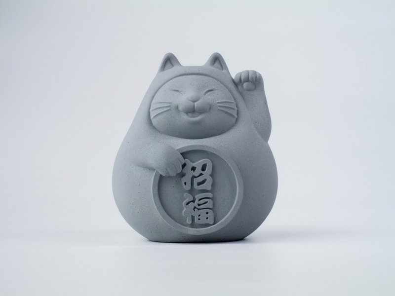 [The first choice for birthday gifts] Fatty Lucky Cat (Large) Clear Water Gray - น้ำหอม - ปูน สีเทา