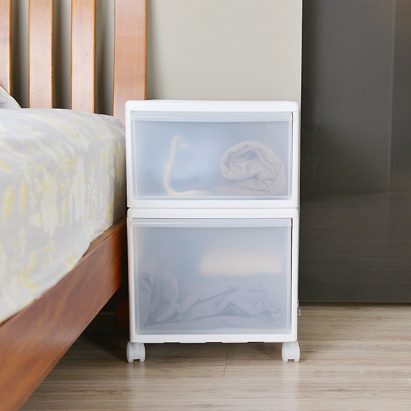 Japan like-it UNI-COM chest of drawers with wheels 34cm wide-1 high 1 low-2 into - Storage - Plastic White