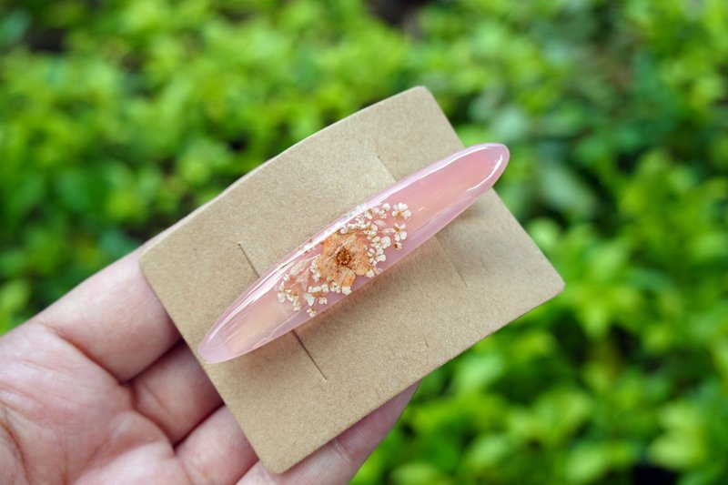 【Coral Dawn】Handmade glue hair clip - Hair Accessories - Resin Orange