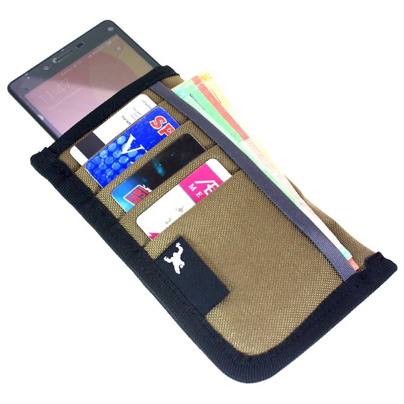 Greenroom136 - Pocketbook Ping - Slim smart phone 5.5" wallet - Brown - กระเป๋าสตางค์ - วัสดุกันนำ้ สีกากี