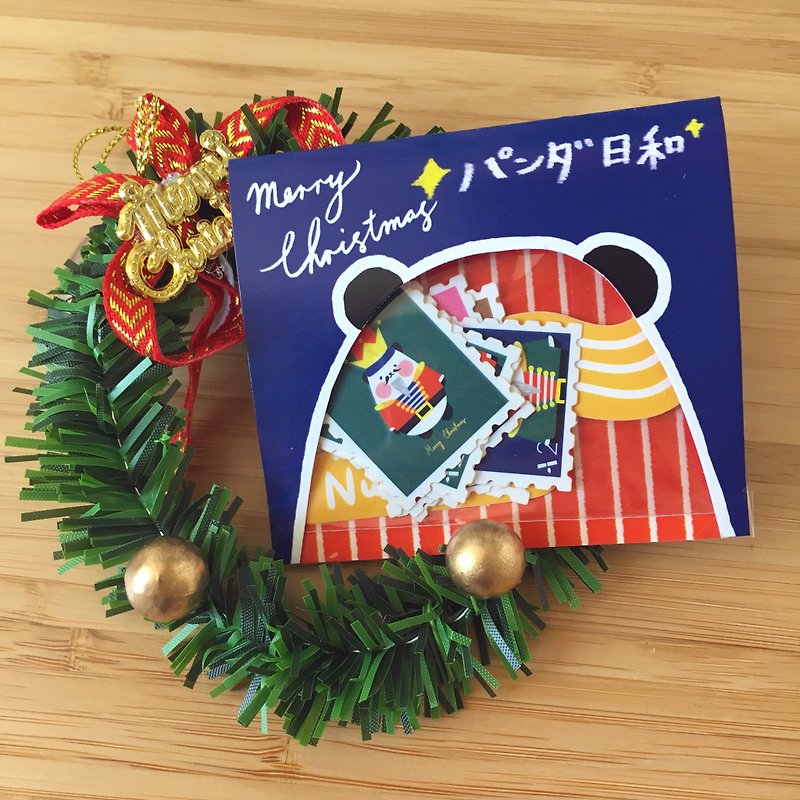 2018 Walnut Bear Christmas Stamp Sticker - Stickers - Paper Multicolor