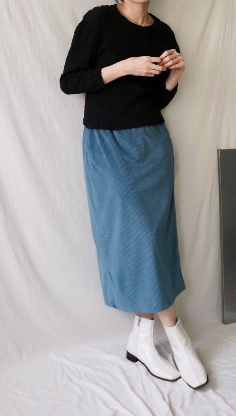 CAPUCINE SKIRT 孔雀藍窄A鉛筆裙 剩 s/m 現貨 - 裙子/長裙 - 棉．麻 