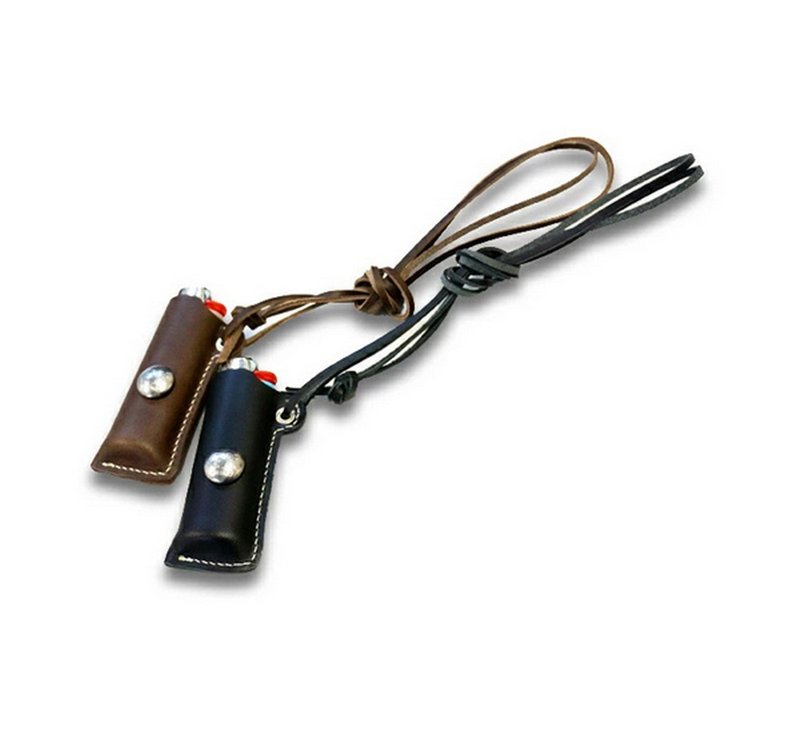 Glad Hand Leather Lighter Case手工牛皮打火機套(兩色) - 鑰匙圈/鑰匙包 - 其他材質 多色