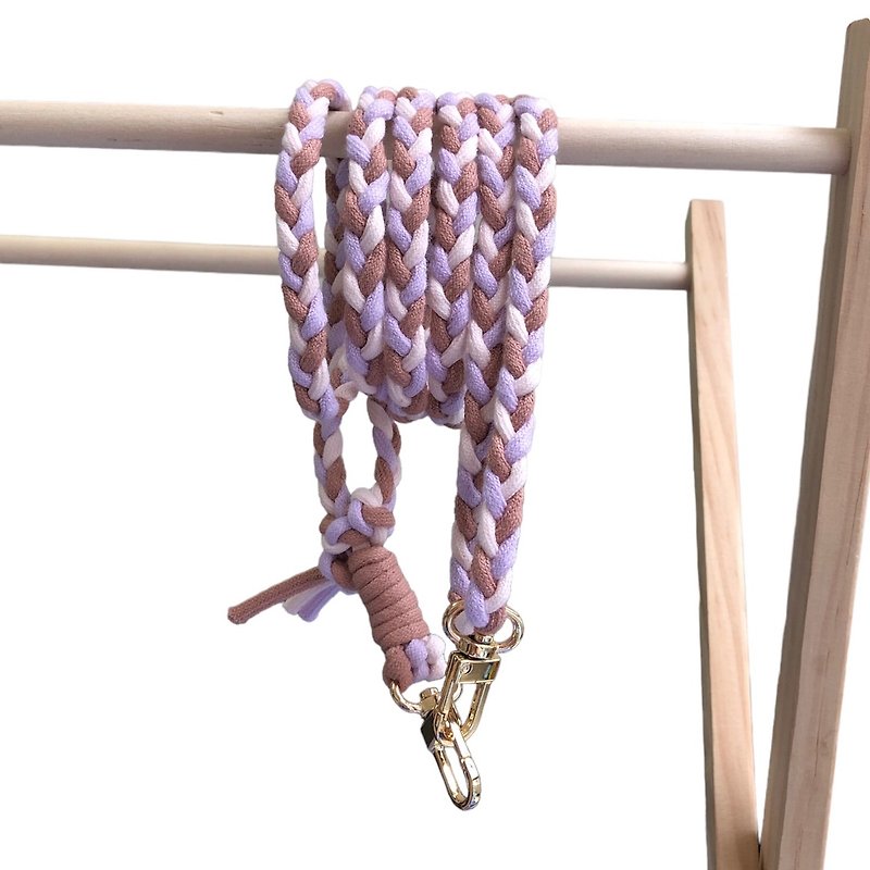 FHO細款/可客製.編織手機掛繩.可調式手機背帶.可掛脖.禮物 - 掛繩/吊繩 - 棉．麻 紫色