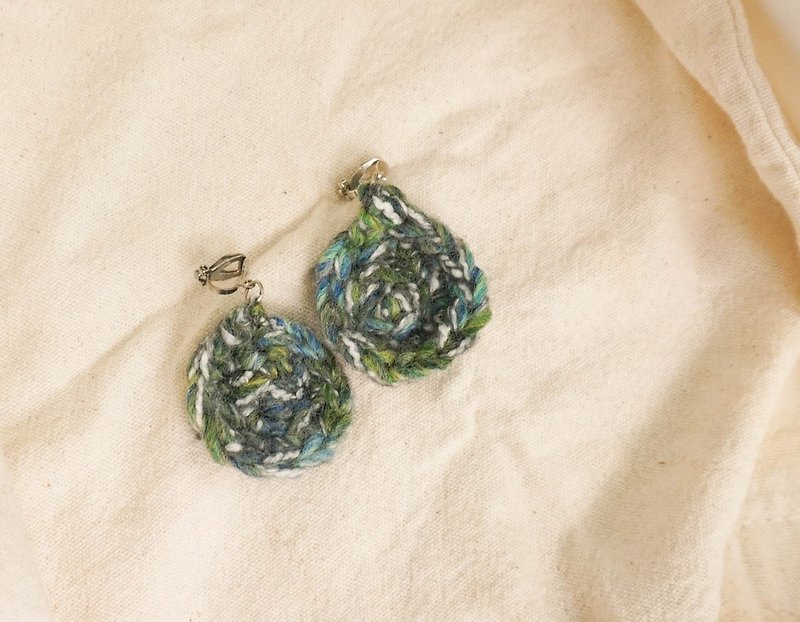 Handmade Crochet Earrings | Ocean - Earrings & Clip-ons - Acrylic Green