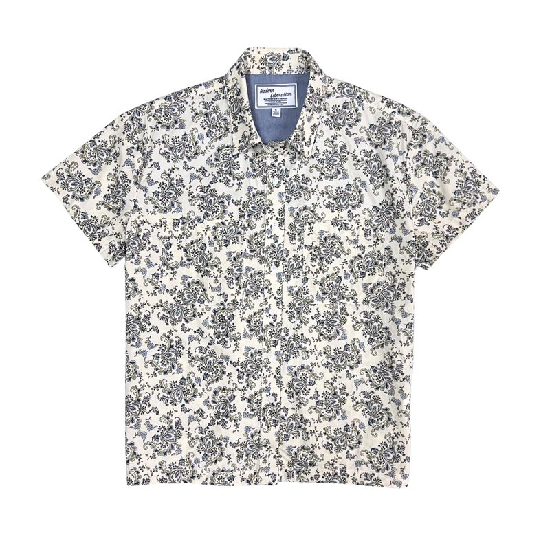 (Women's) Paisley Print Shirt - White - Women's Shirts - Cotton & Hemp White